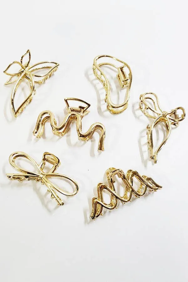 Metallic Hair Claw Clips