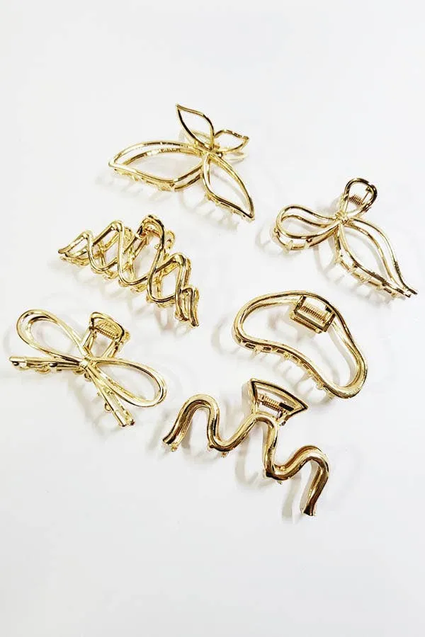 Metallic Hair Claw Clips
