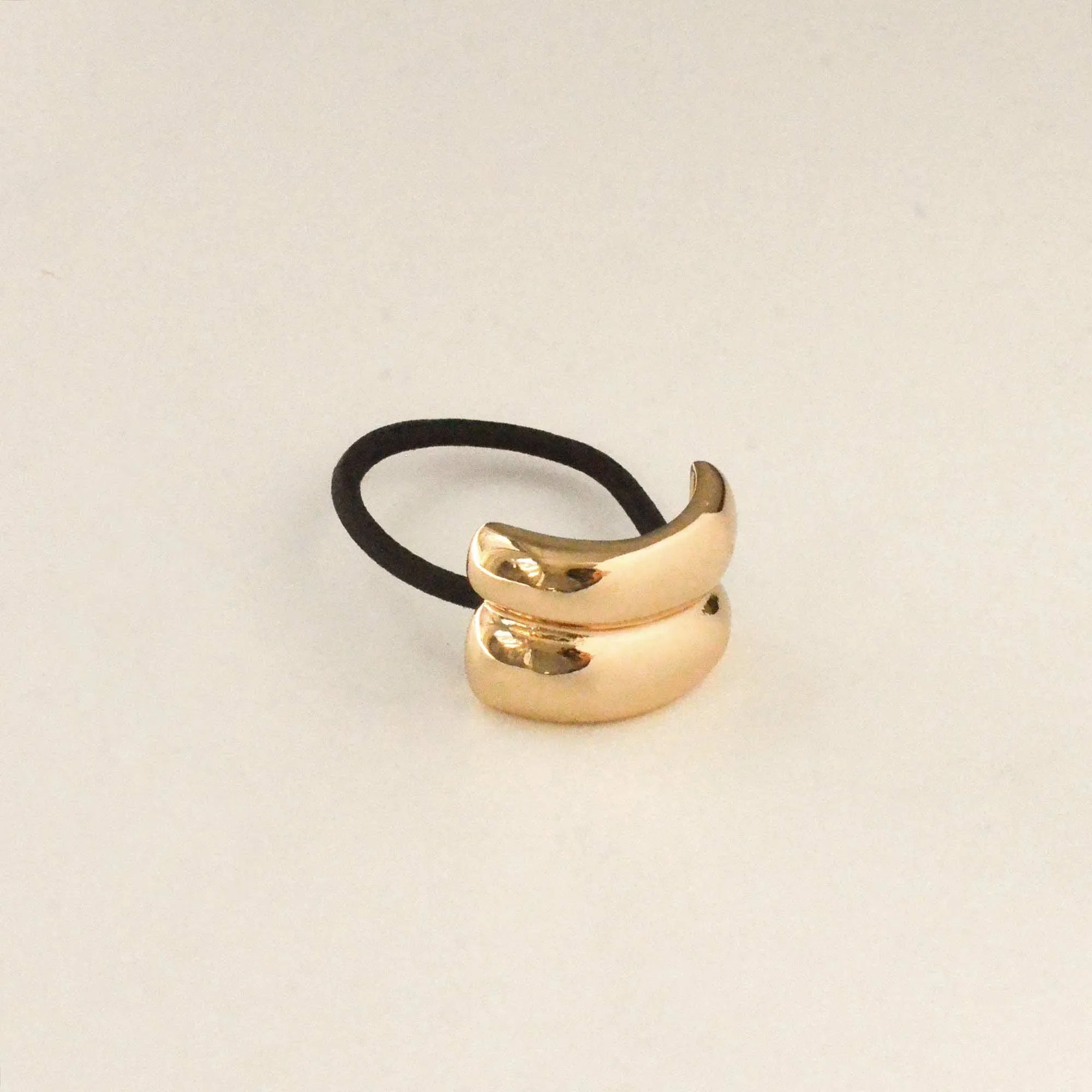 MINI DOUBLE ARCH METAL PONYTAIL HAIR TIE | GOLD