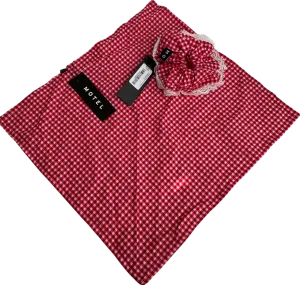 Motelrocks Scrunchie With Lace Red Gingham And Cloth One Size