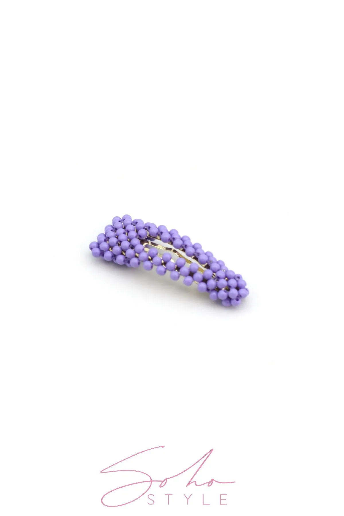 Neon Beaded Hair Clips Rainbow