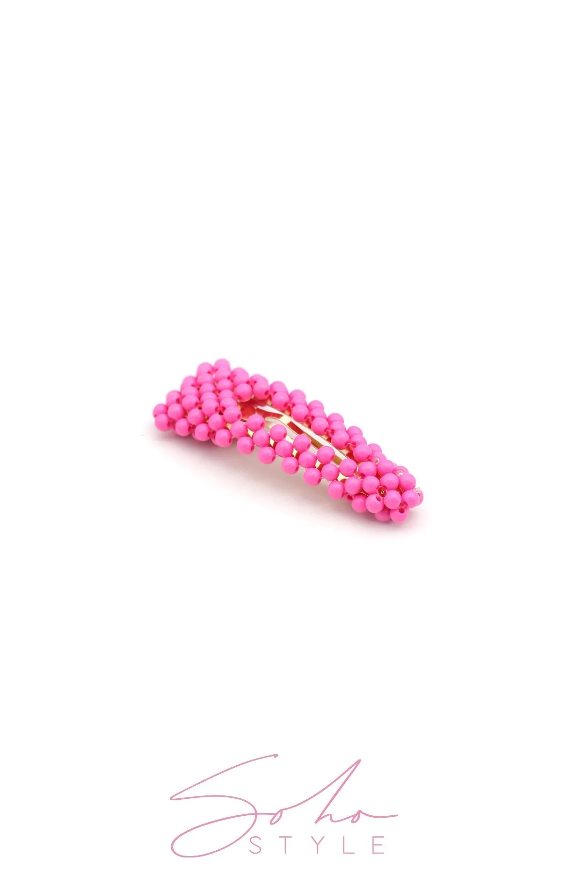 Neon Beaded Hair Clips Rainbow