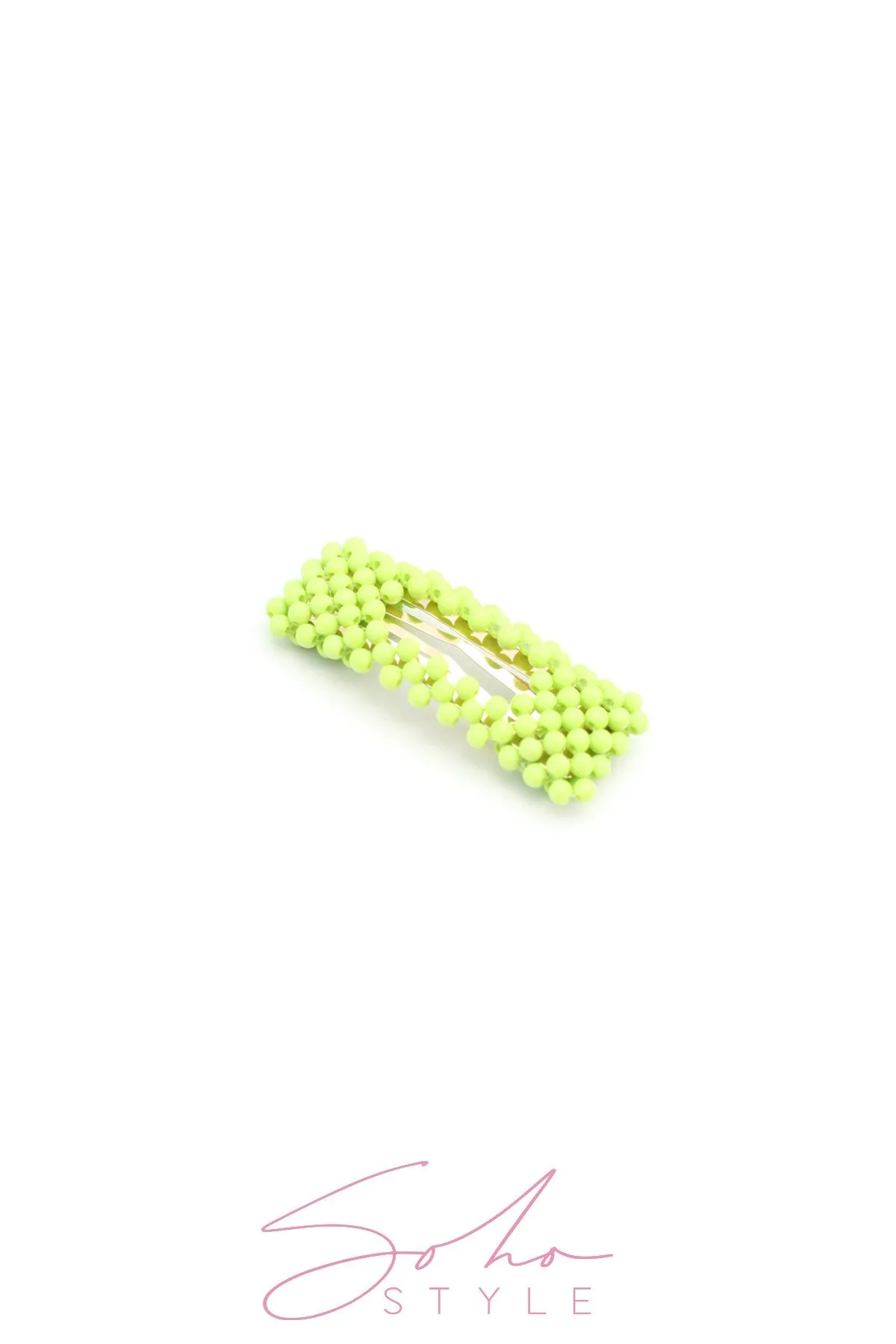 Neon Beaded Hair Clips Rainbow