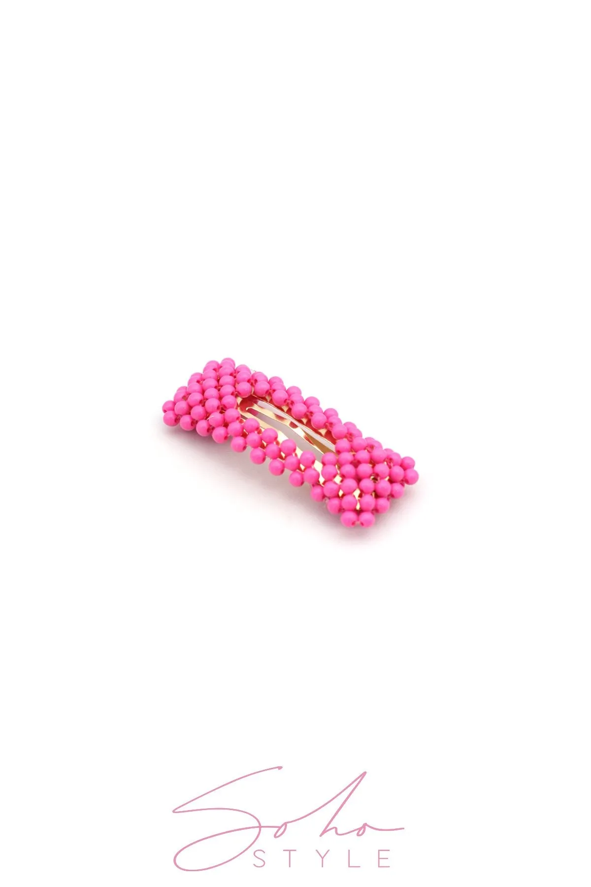 Neon Beaded Hair Clips Rainbow
