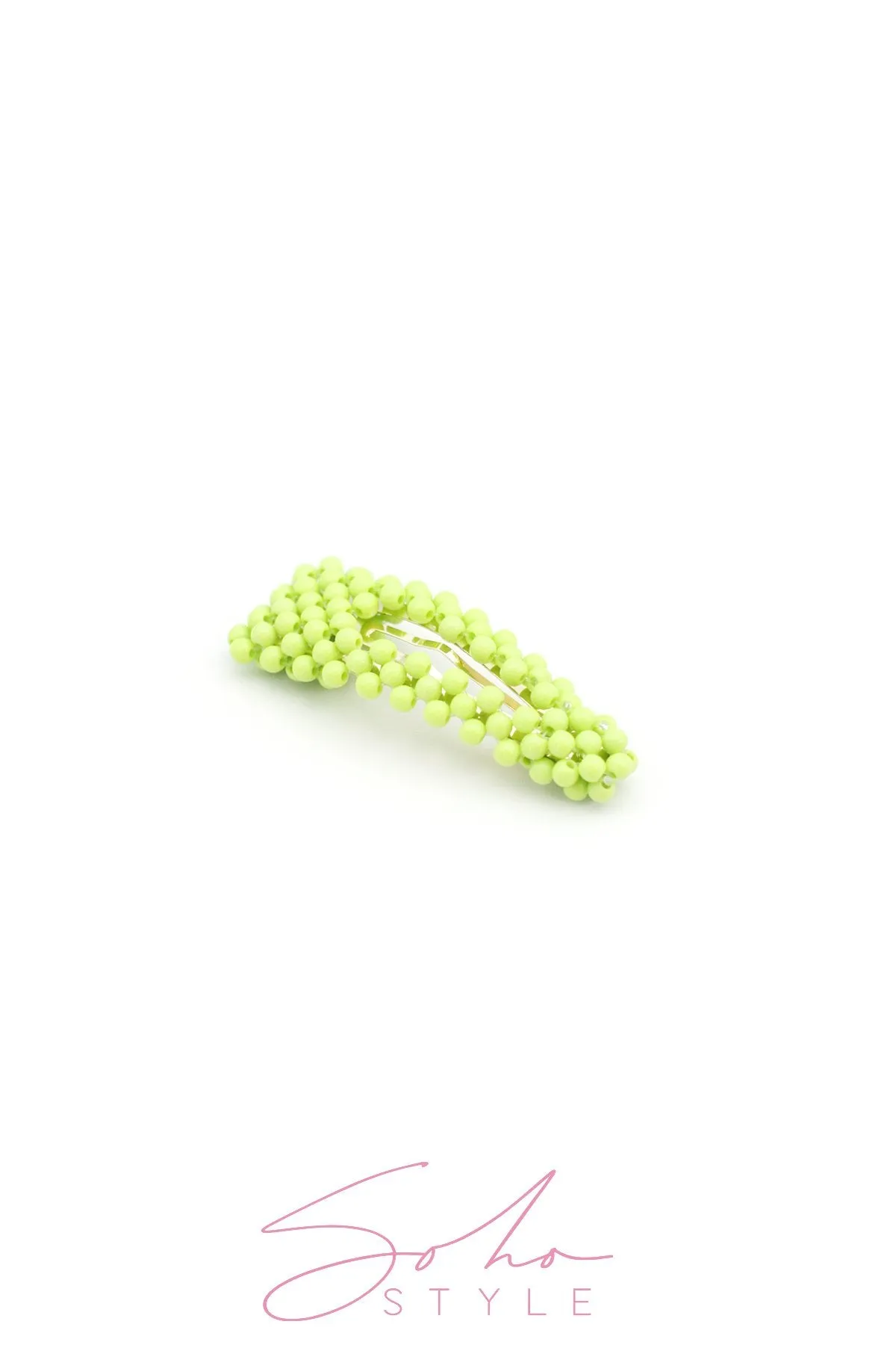 Neon Beaded Hair Clips Rainbow