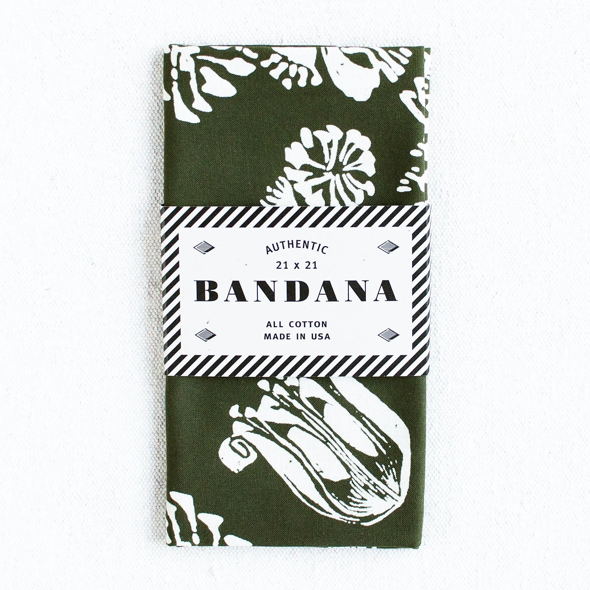 Olive Floral Bandana