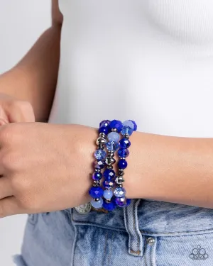 Paparazzi Bracelet ~ Stack of GLASS - Blue