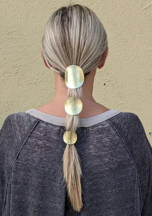 PeLo Modern - Medium Sculptural Oval Brass Ponytail Holder