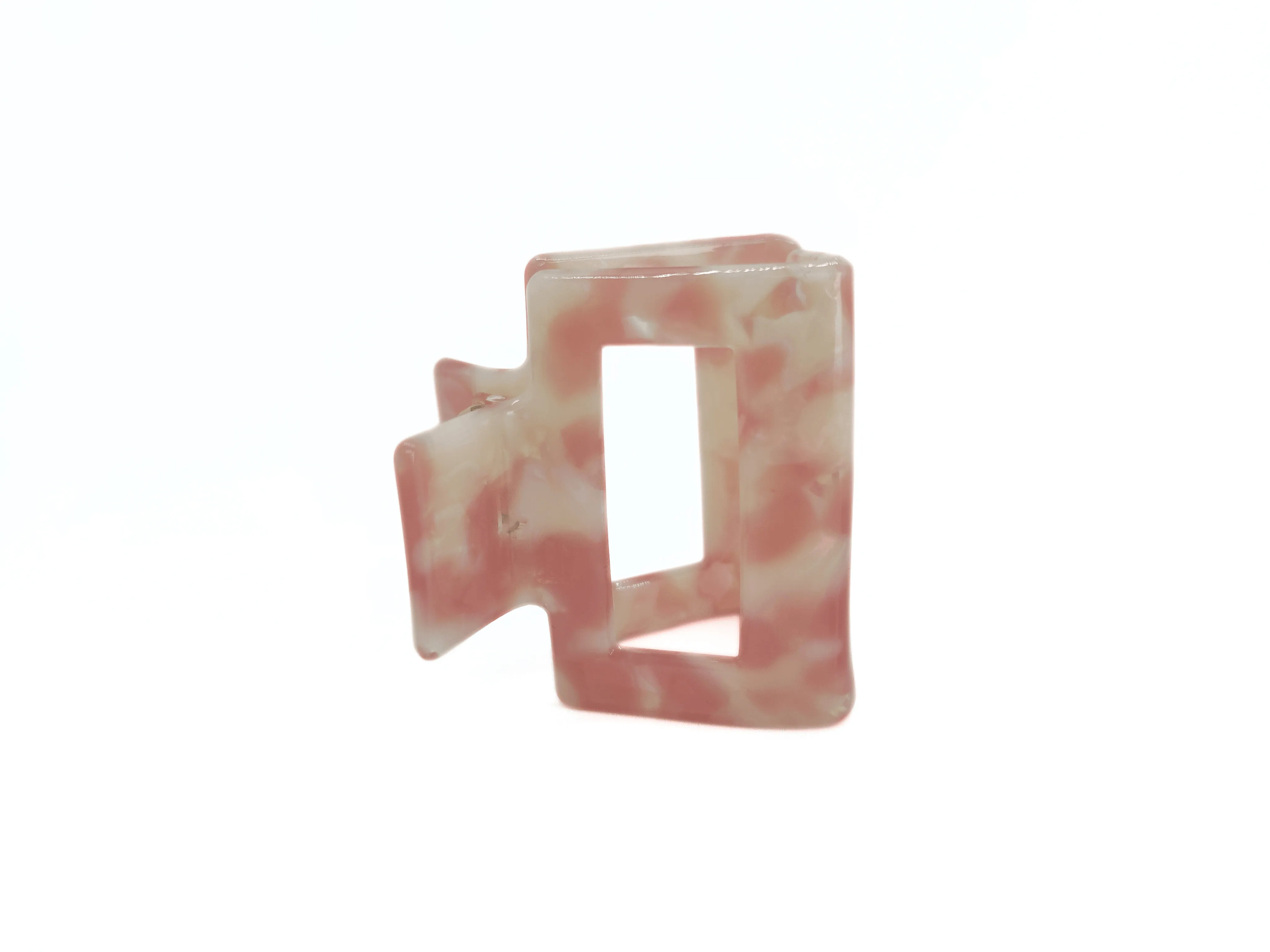Pink Marble Square Hair Claw Clip