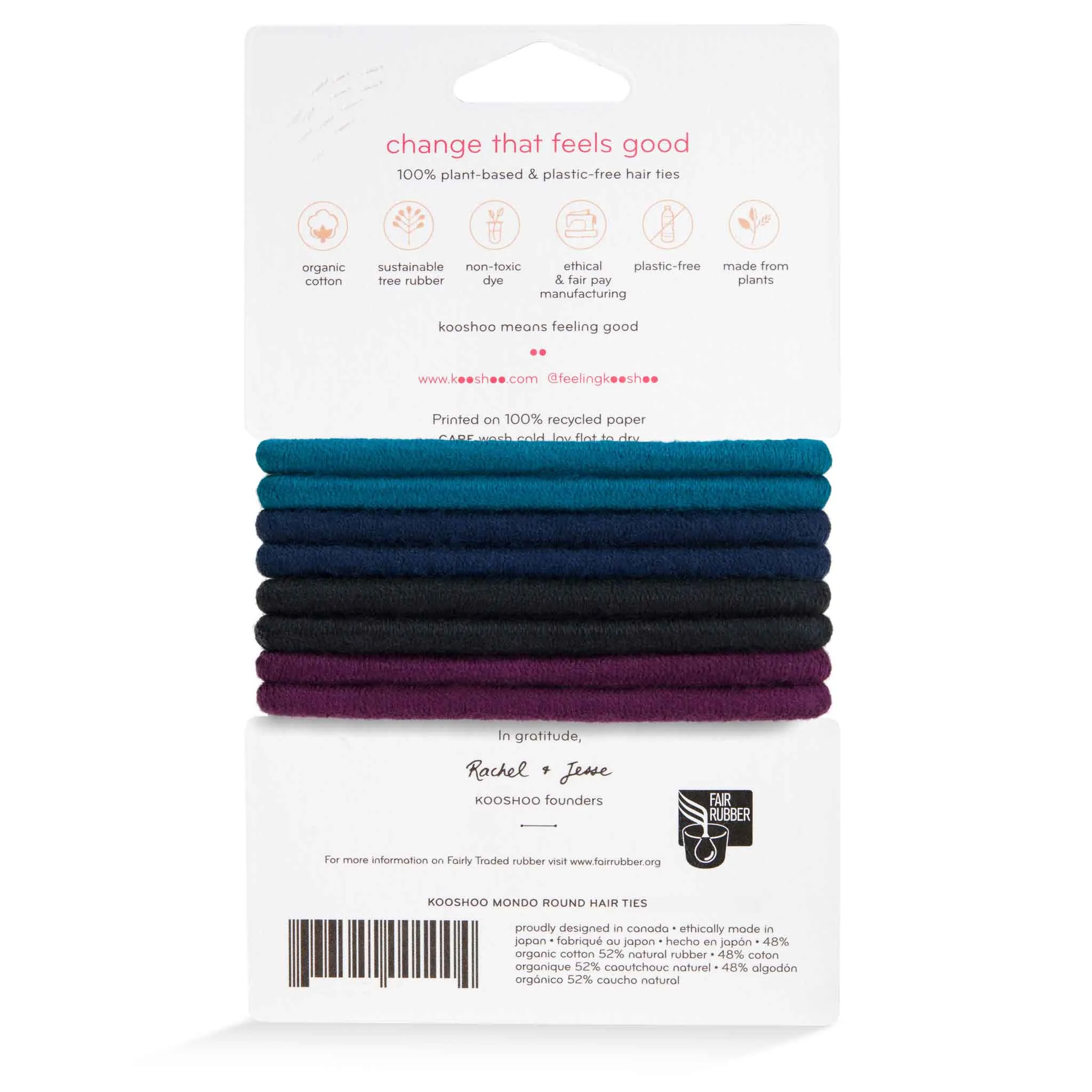Plastic-Free Round Mondo Hair Ties