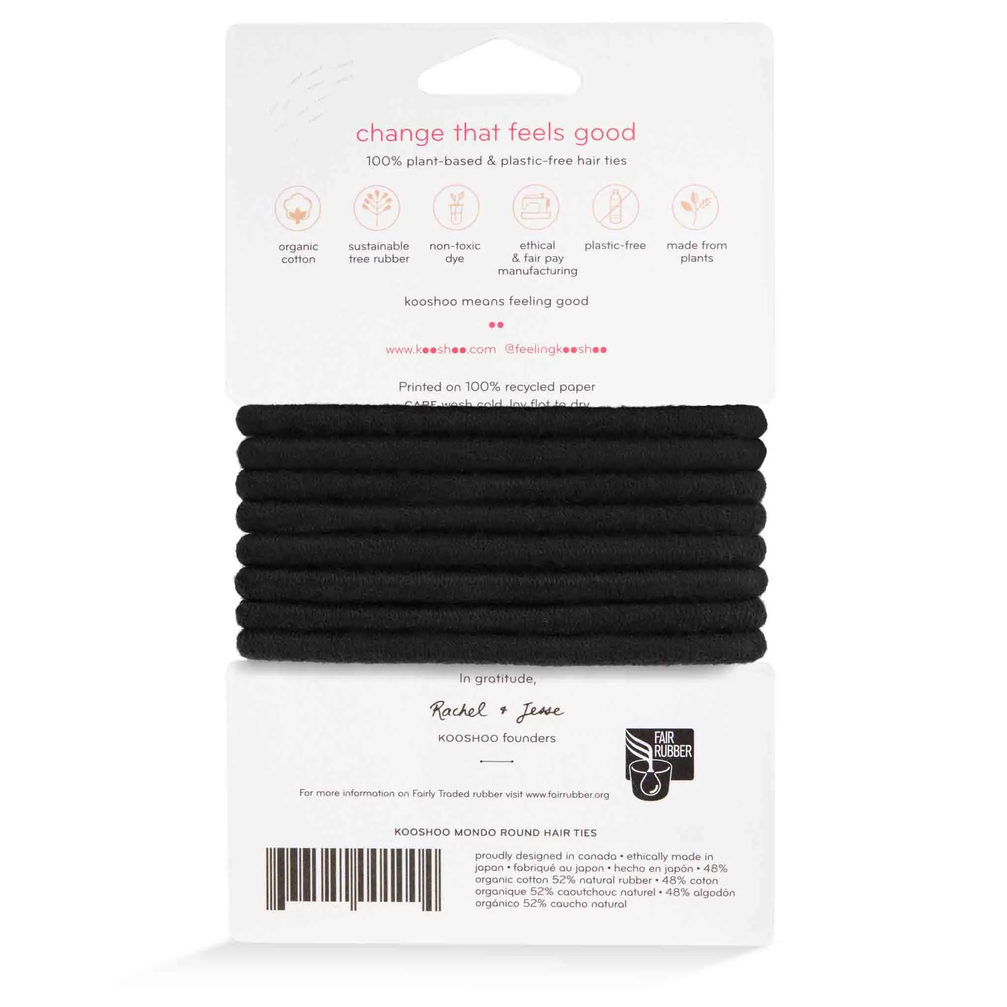Plastic-Free Round Mondo Hair Ties