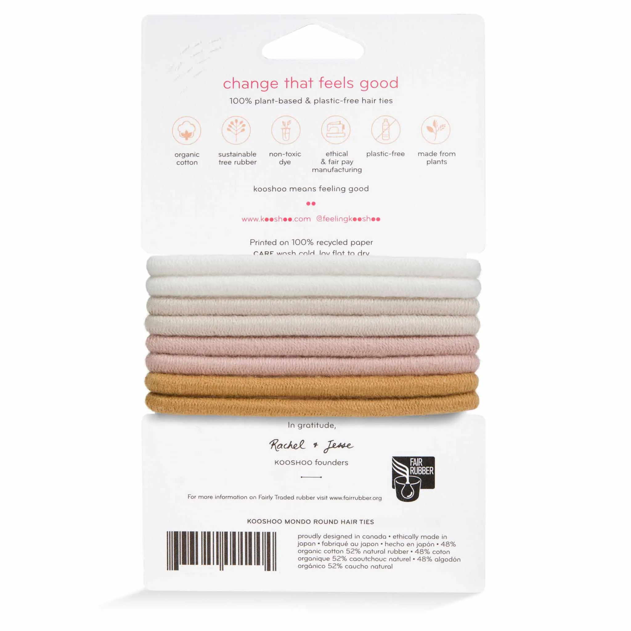 Plastic-Free Round Mondo Hair Ties