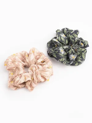 Printed Floral Scrunchies