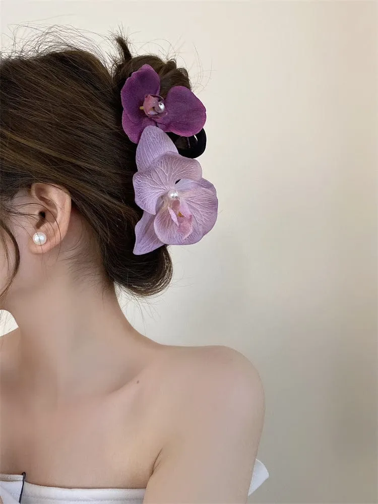 Purple Flower Claw Clip Hair Clip