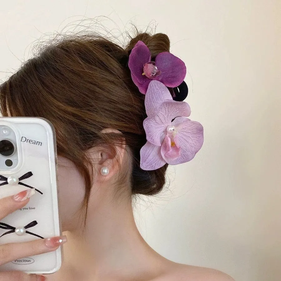 Purple Flower Claw Clip Hair Clip