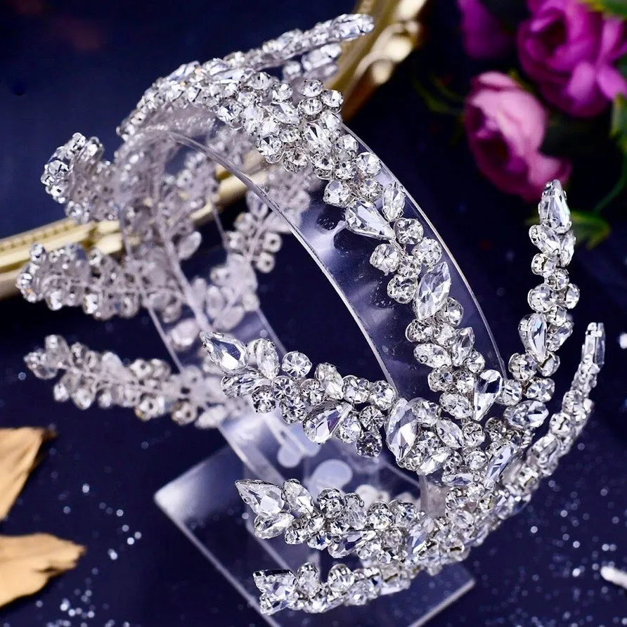 "Argentina" - Silver Crystal Bridal Headdress