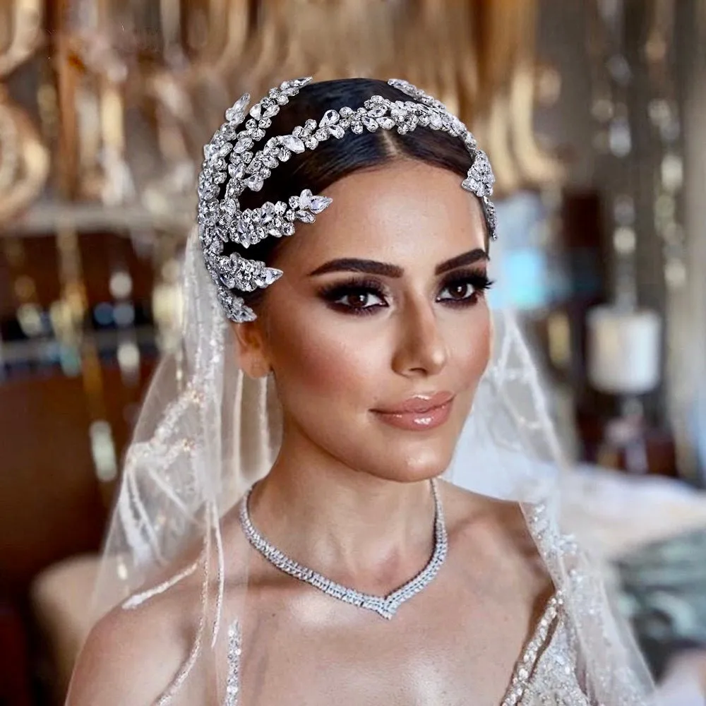 "Argentina" - Silver Crystal Bridal Headdress