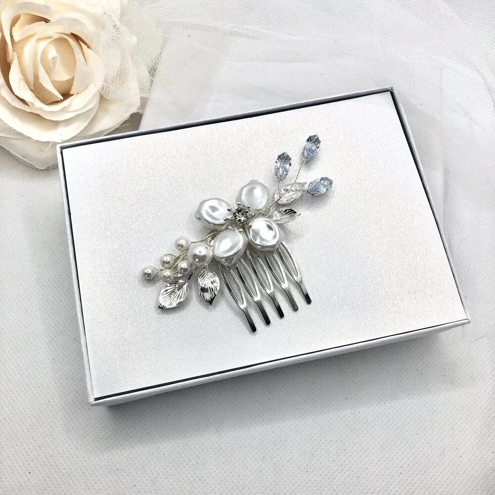 "Asya" - Pearl and Crystal Bridal Hair Comb