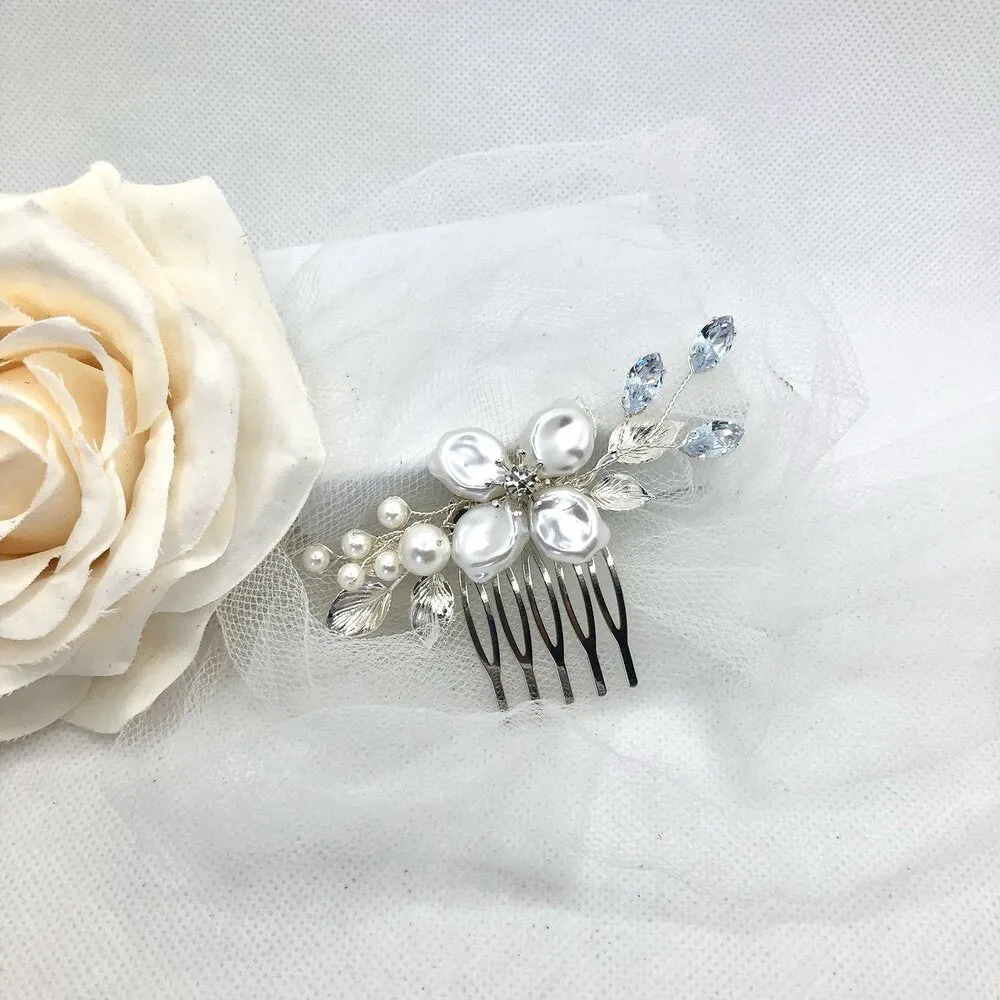 "Asya" - Pearl and Crystal Bridal Hair Comb