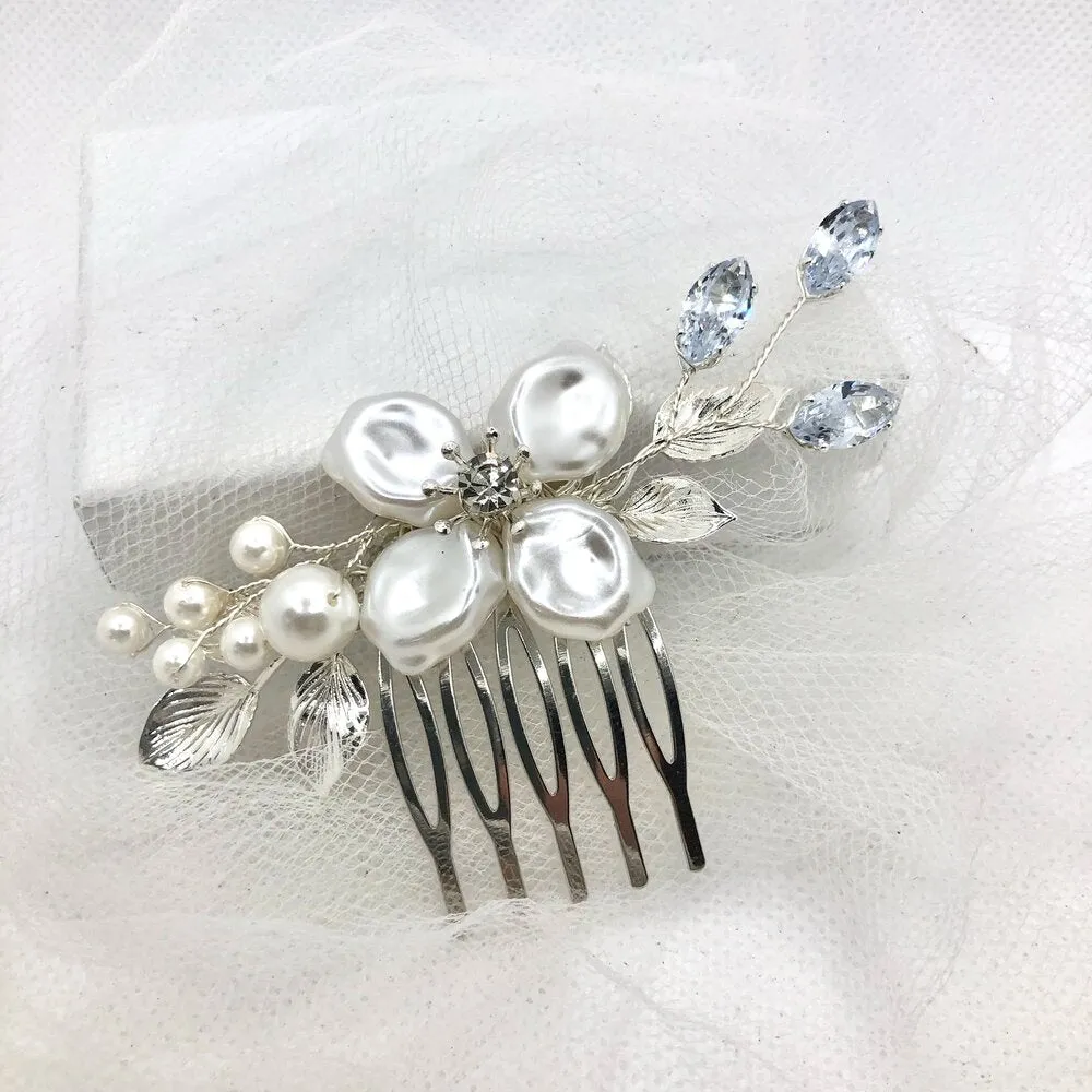 "Asya" - Pearl and Crystal Bridal Hair Comb