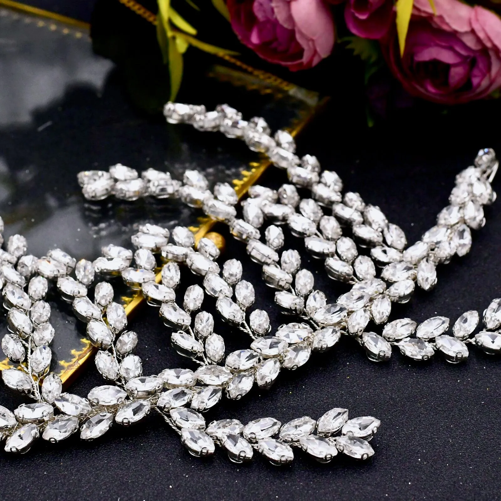 "Estefania" - Silver Crystal Bridal Hair Accessory
