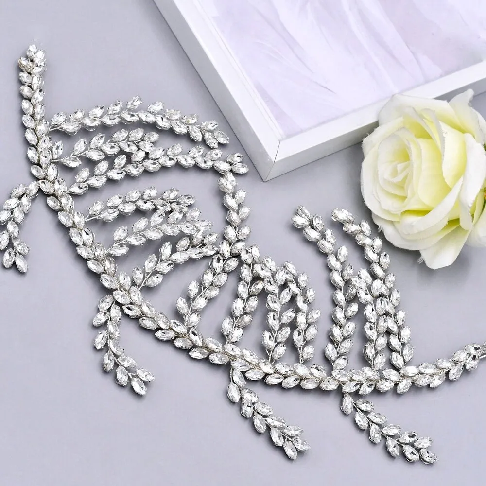 "Estefania" - Silver Crystal Bridal Hair Accessory