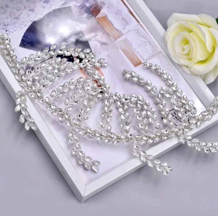 "Estefania" - Silver Crystal Bridal Hair Accessory