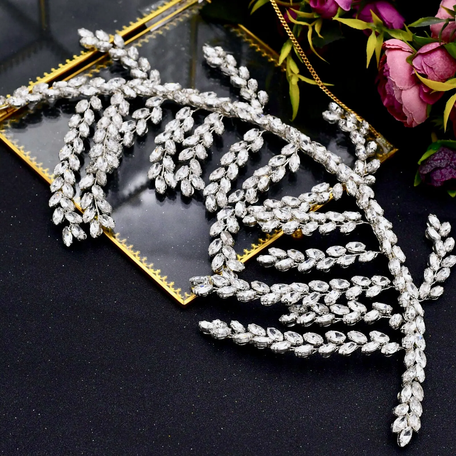 "Estefania" - Silver Crystal Bridal Hair Accessory