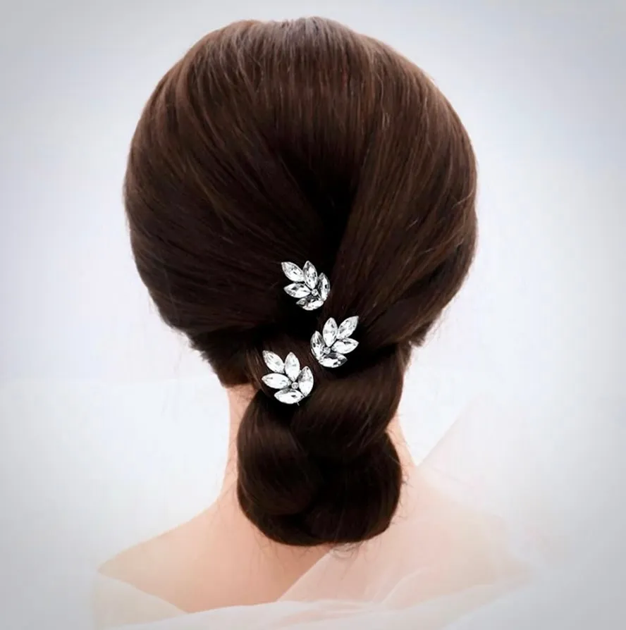 "Hattie" - Crystal Bridal Hair Pins - Set of 3