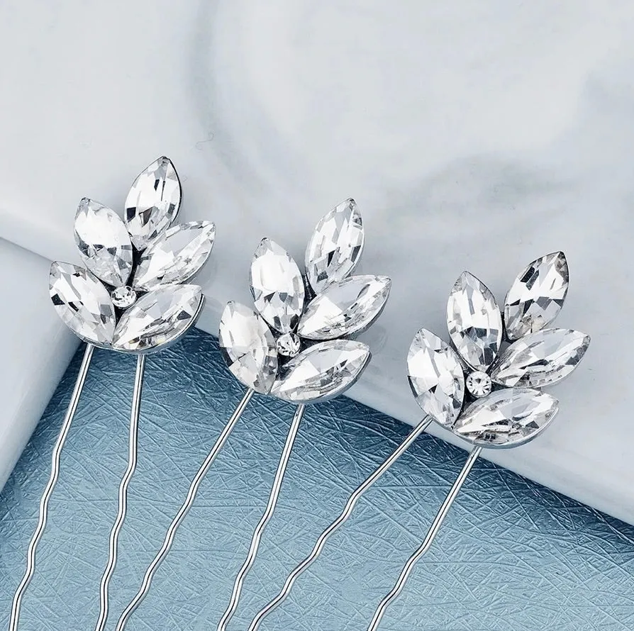 "Hattie" - Crystal Bridal Hair Pins - Set of 3