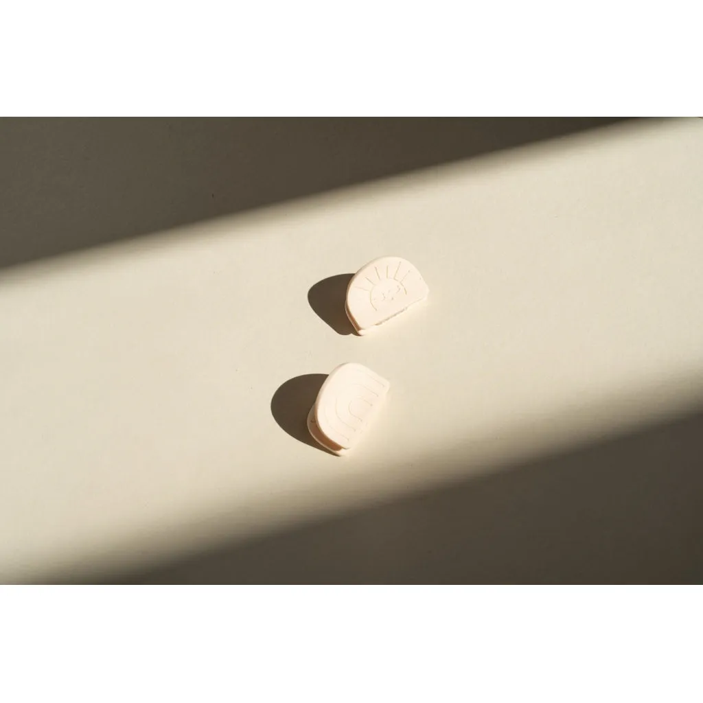 Rainbow   Sun | Hair Claw Set of 2 - Creamy White