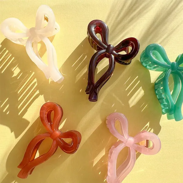 Red Bow Claw Clip