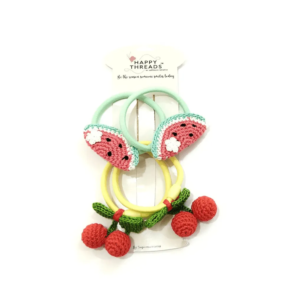 Red Cherry and Watermelom Hair Tie set