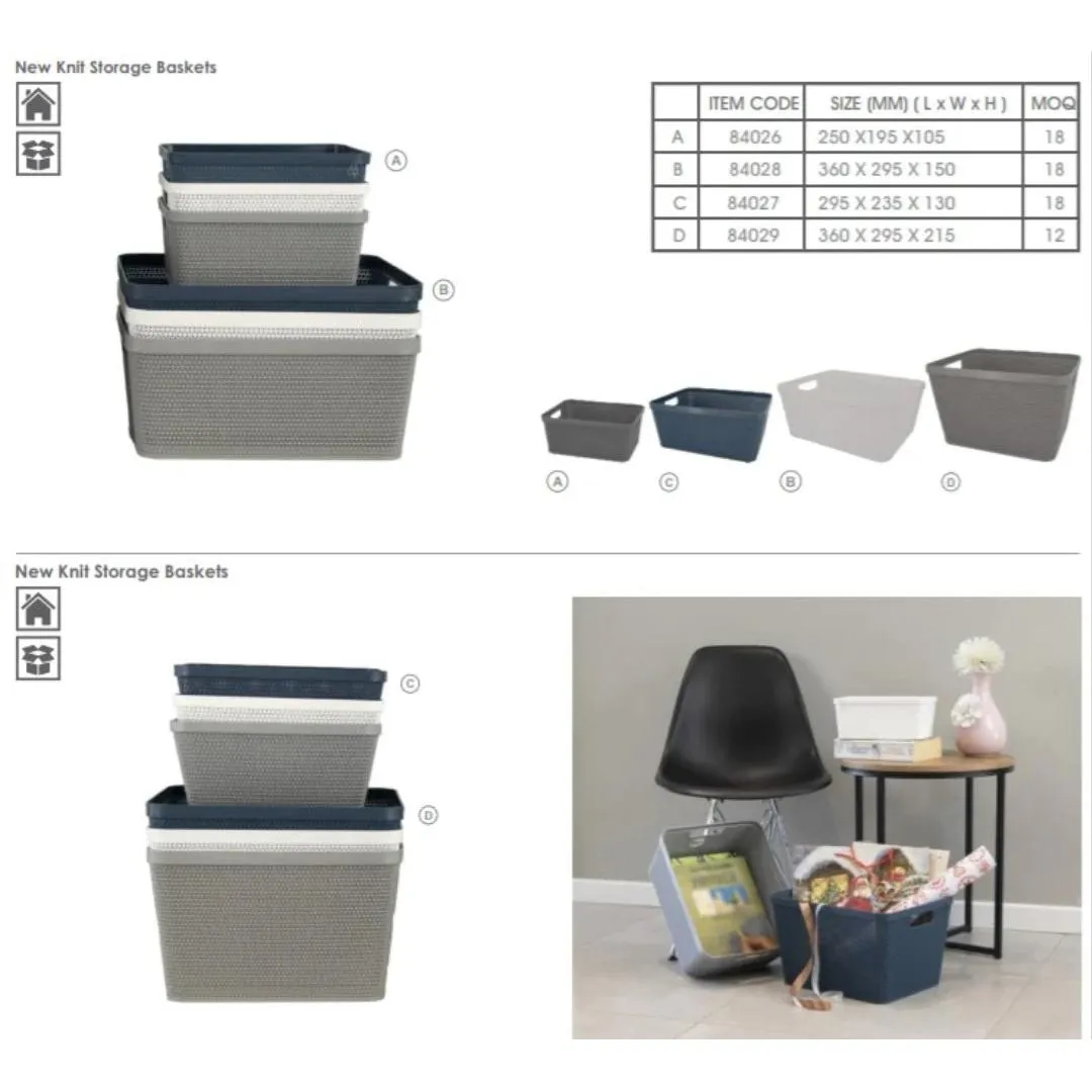Regent Plastic Knit Basket Small 295x195x105mm
