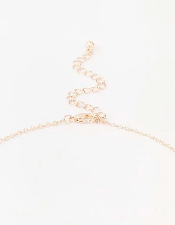 Rose Gold Pink Pearl Double Necklace