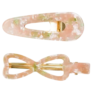 Serendipity Hair Clip Set in Peachy Pink