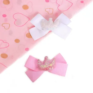 SET OF TWO BOW CROWN HAIR PINS