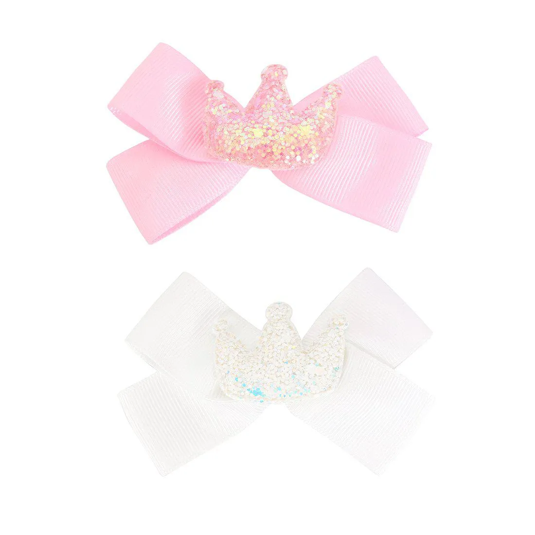 SET OF TWO BOW CROWN HAIR PINS