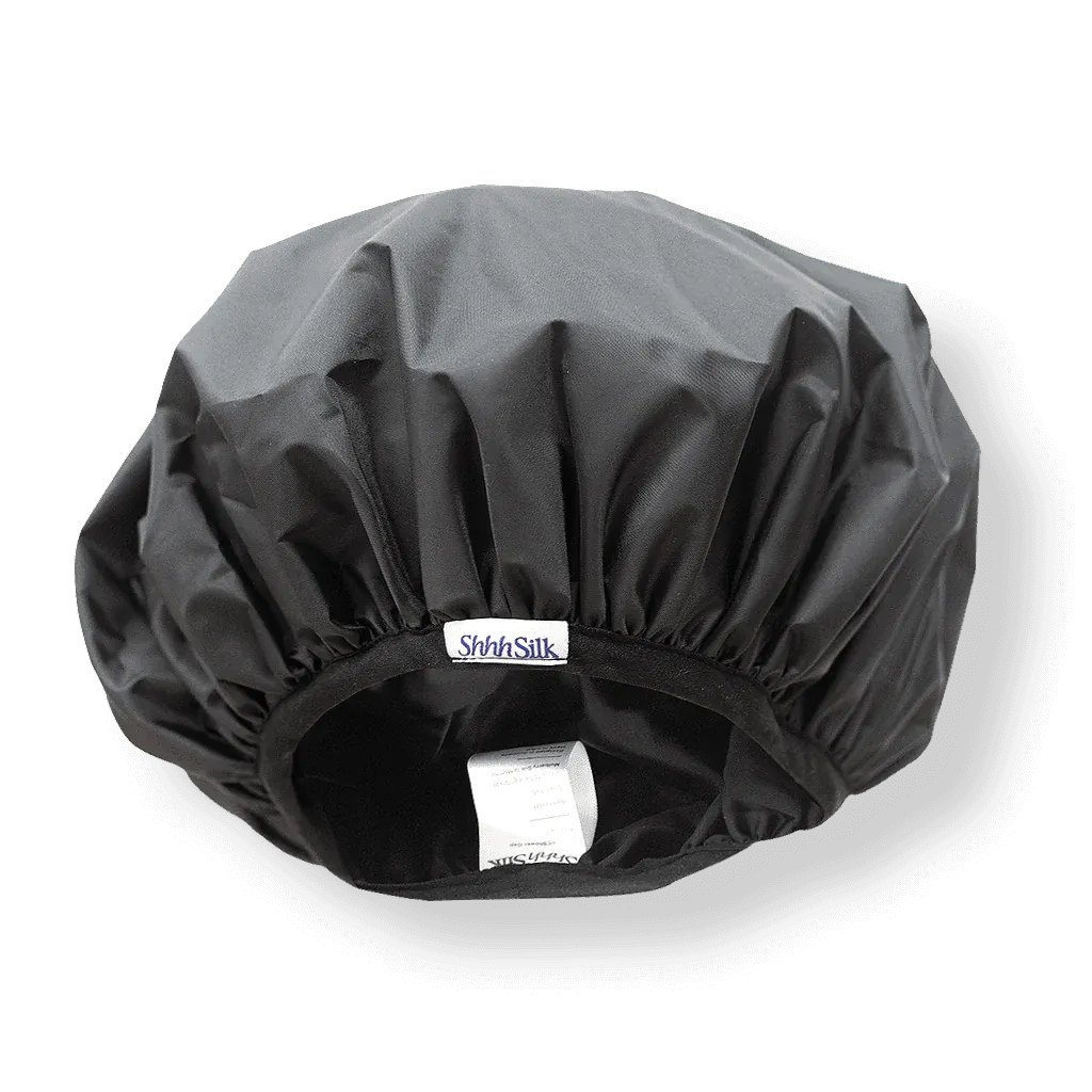 ShhhSilk Black Silk lined Shower Cap