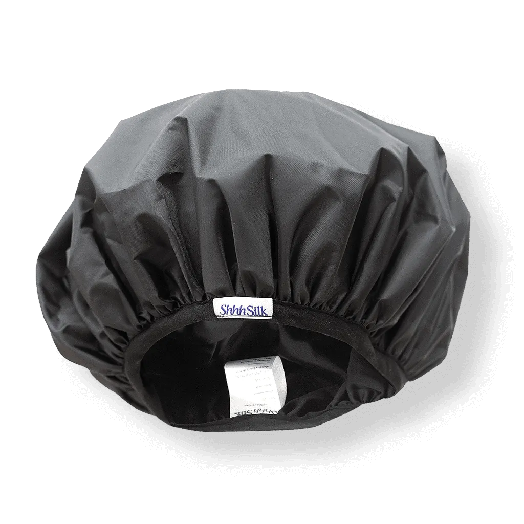ShhhSilk Black Silk lined Shower Cap