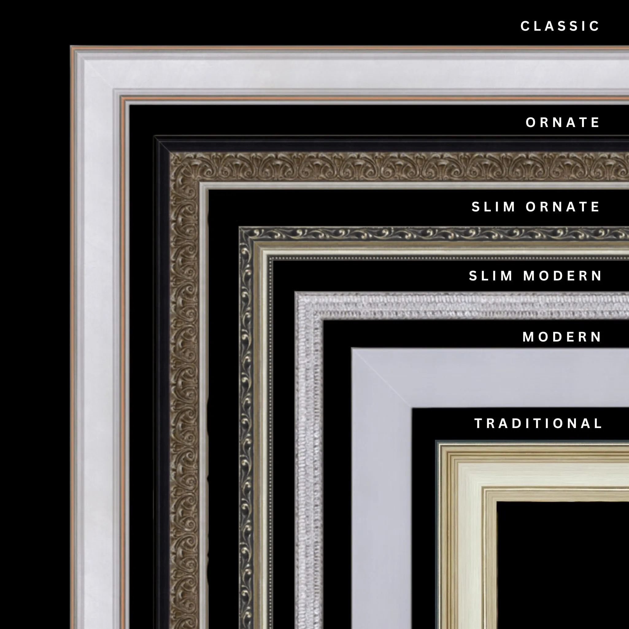 Silver 32x17 Picture Frame Ornate Traditional Classic Antique