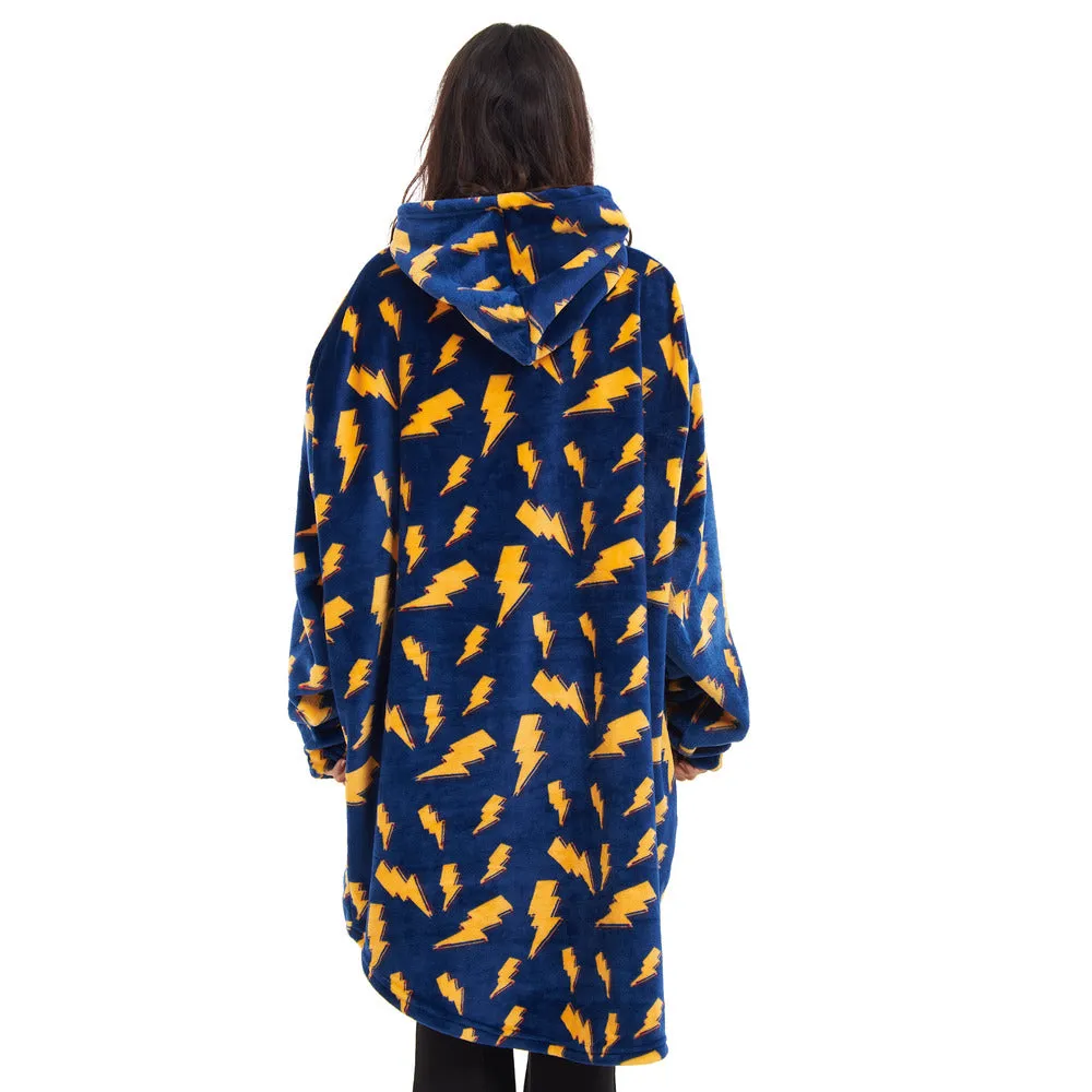 Snuggs Blanket Hoodie Dark Blue Bolt