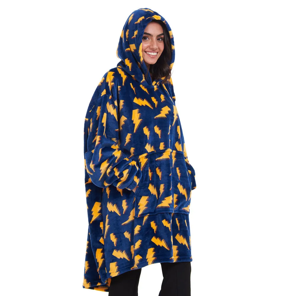 Snuggs Blanket Hoodie Dark Blue Bolt