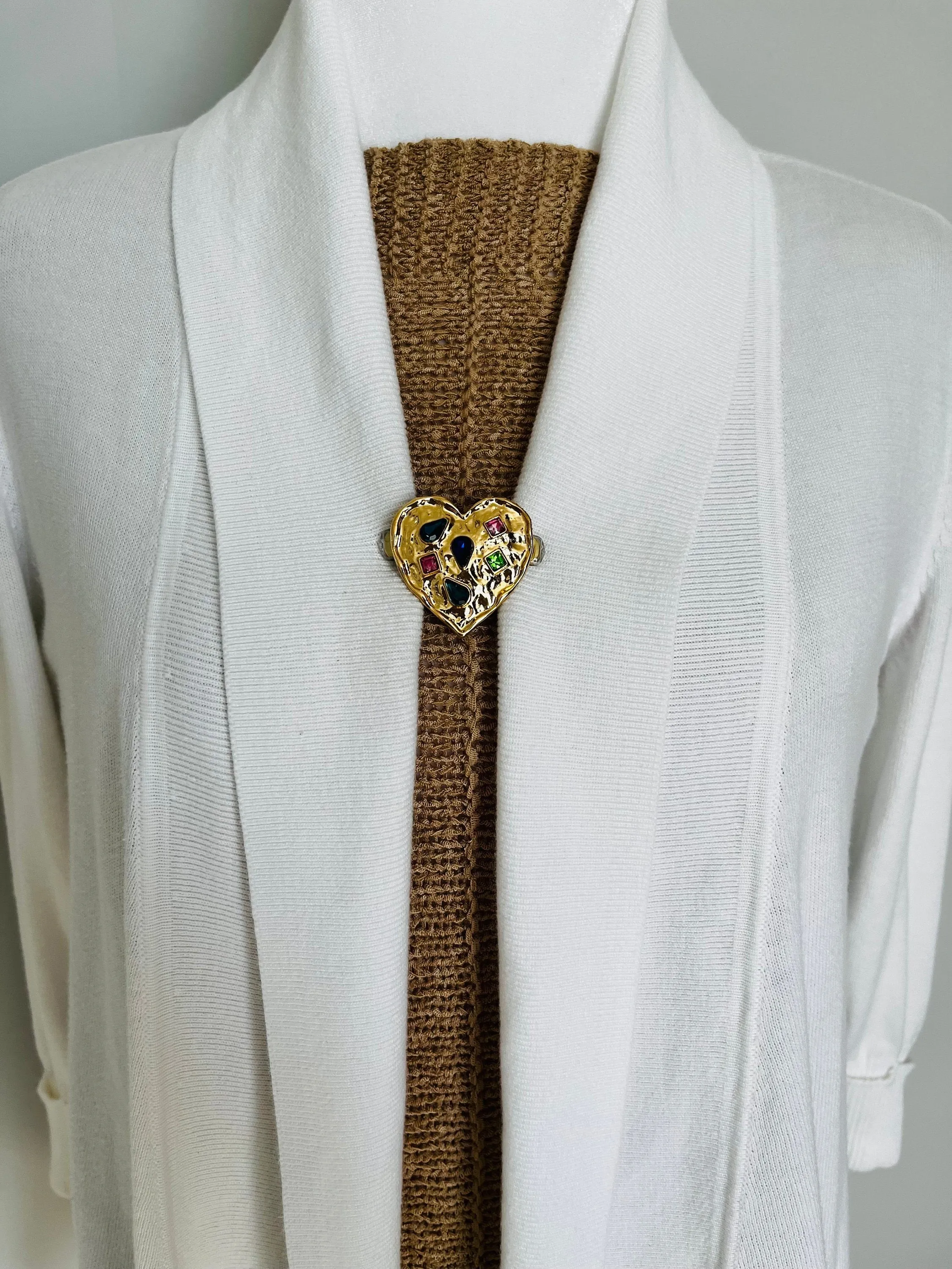 Sweater Clips Heart Sweater Clip Cardigan Clasp Rhinestone Cardigan Clip for Cloak Clasp Sweater Guard Jewelry Gift for Mom Gift for Her