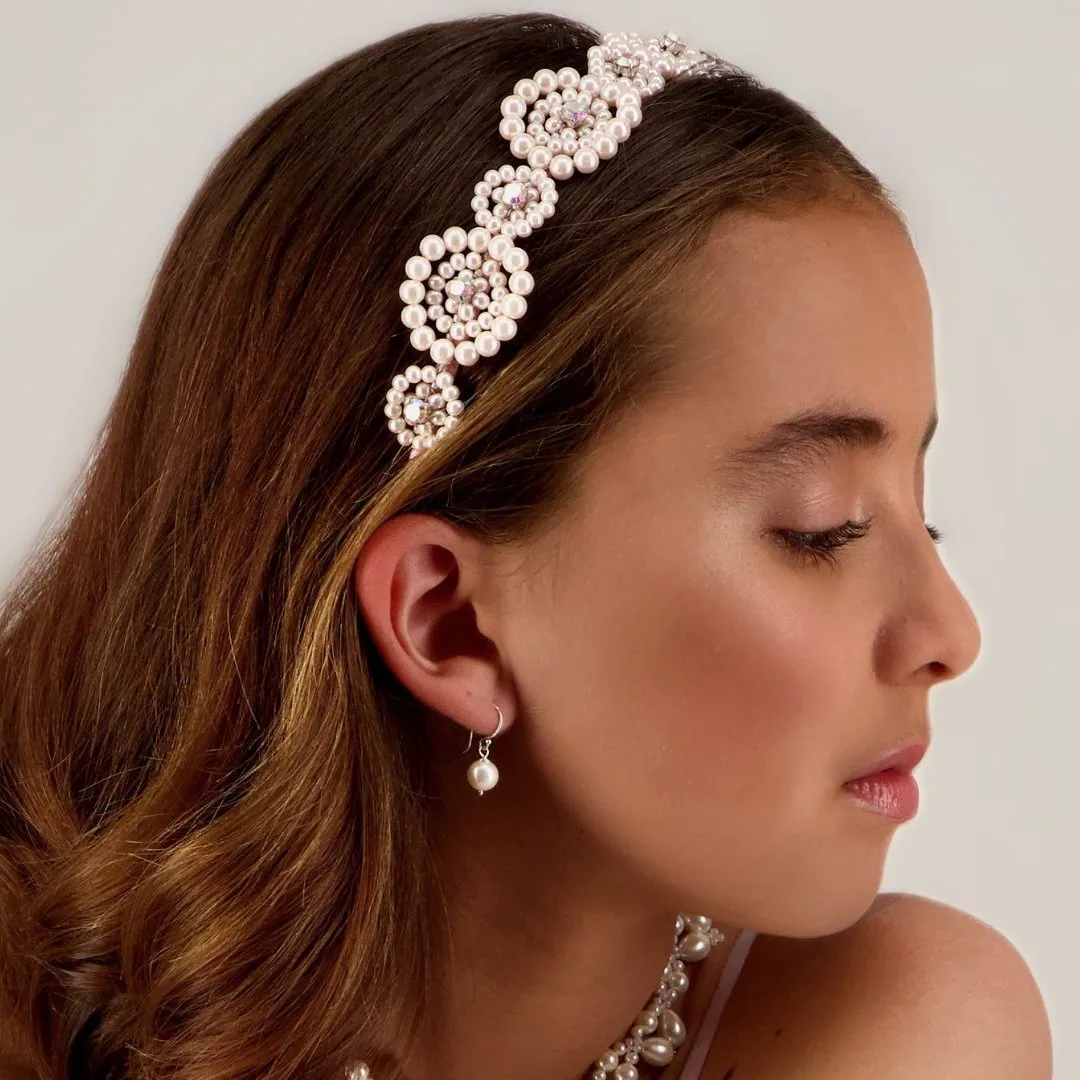 The Agatha Pink Pearl Girls Headband