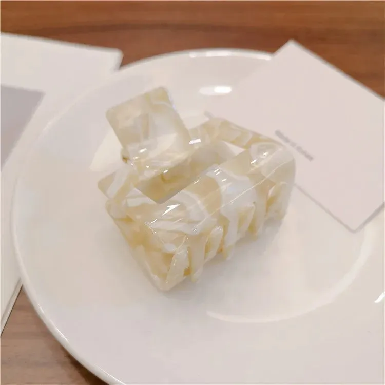 VAIGE Acetate Leopard Print Large Geometric Hollow Square Hair Claw Clip - Stylish Hair Accessory