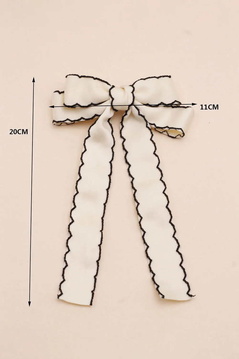 White Contrast Trim Bowknot Hair Pin