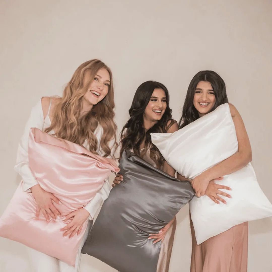 White Silk Pillowcase (Queen)   Scrunchies