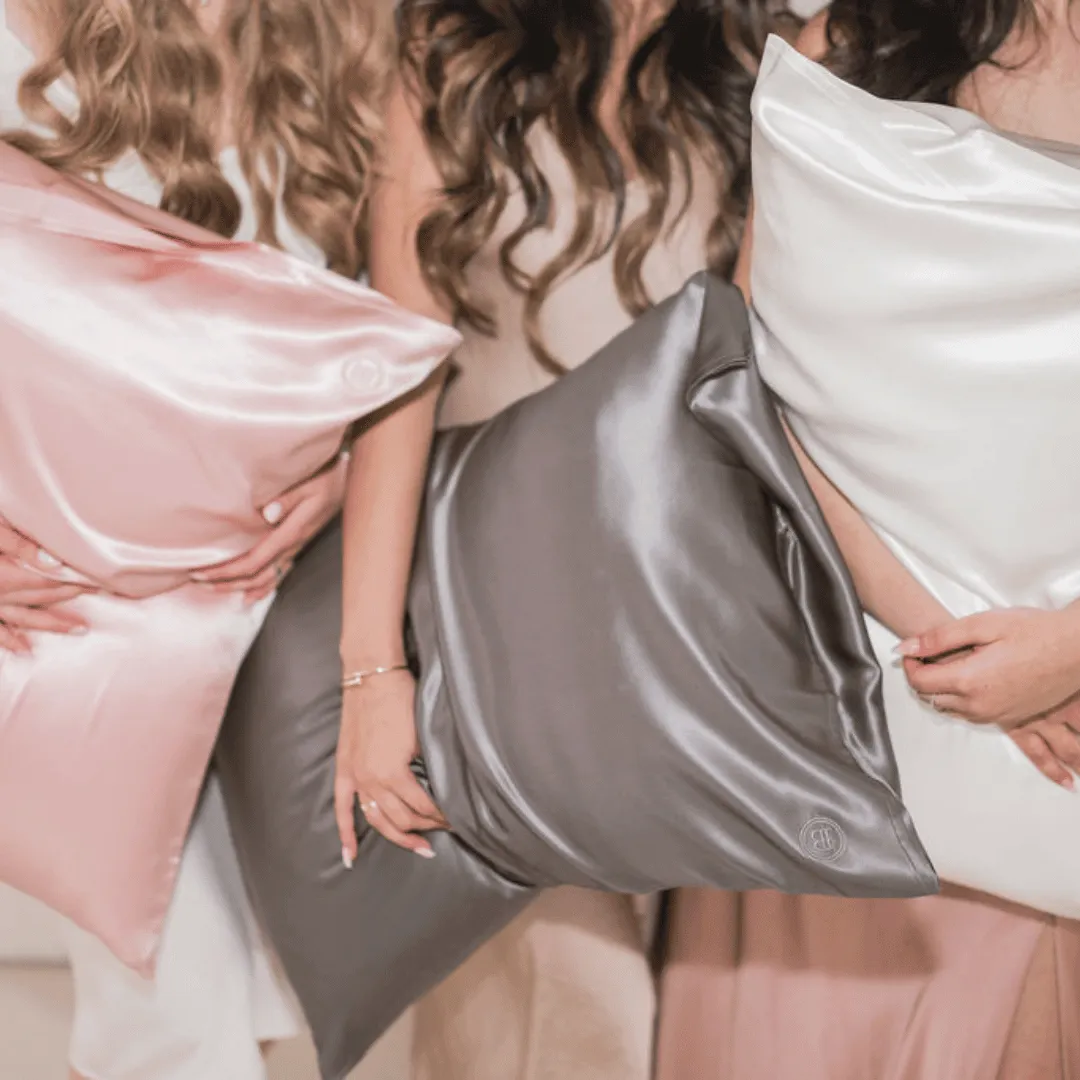 White Silk Pillowcase (Queen)   Scrunchies