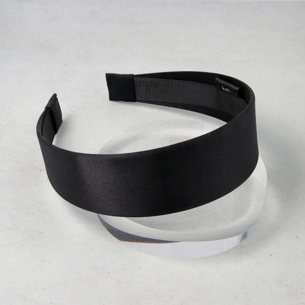 Wide Black Silk Headband